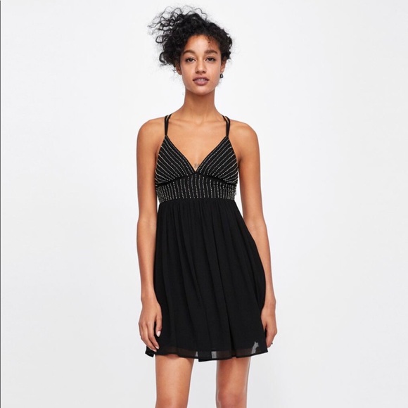 zara short black dress